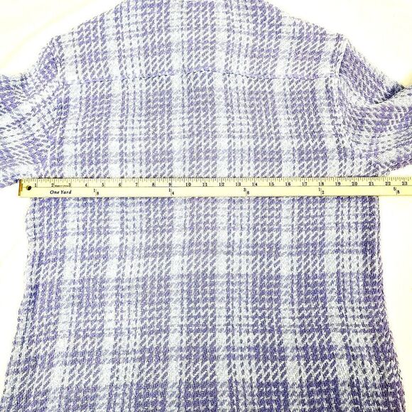 NEW Urban Outfitters Shacket S Purple Blue Woven Knit Oversized Button-Front Top - Picture 11 of 13